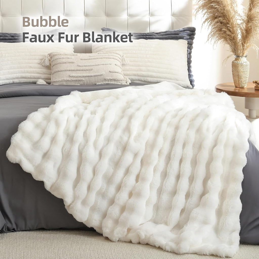 Luxury Chenille Throw Blanket with Tassel Edges