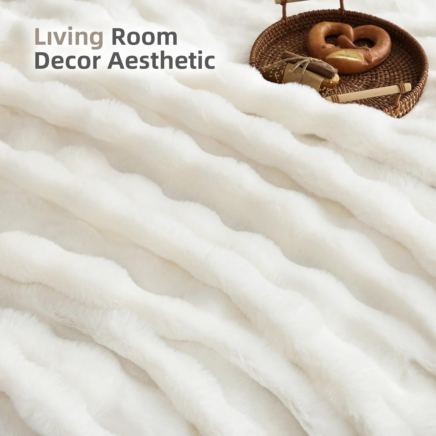 Luxury Chenille Throw Blanket with Tassel Edges