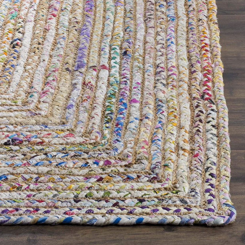 Artisan Handwoven Area Rug – Neutral Geometric Pattern