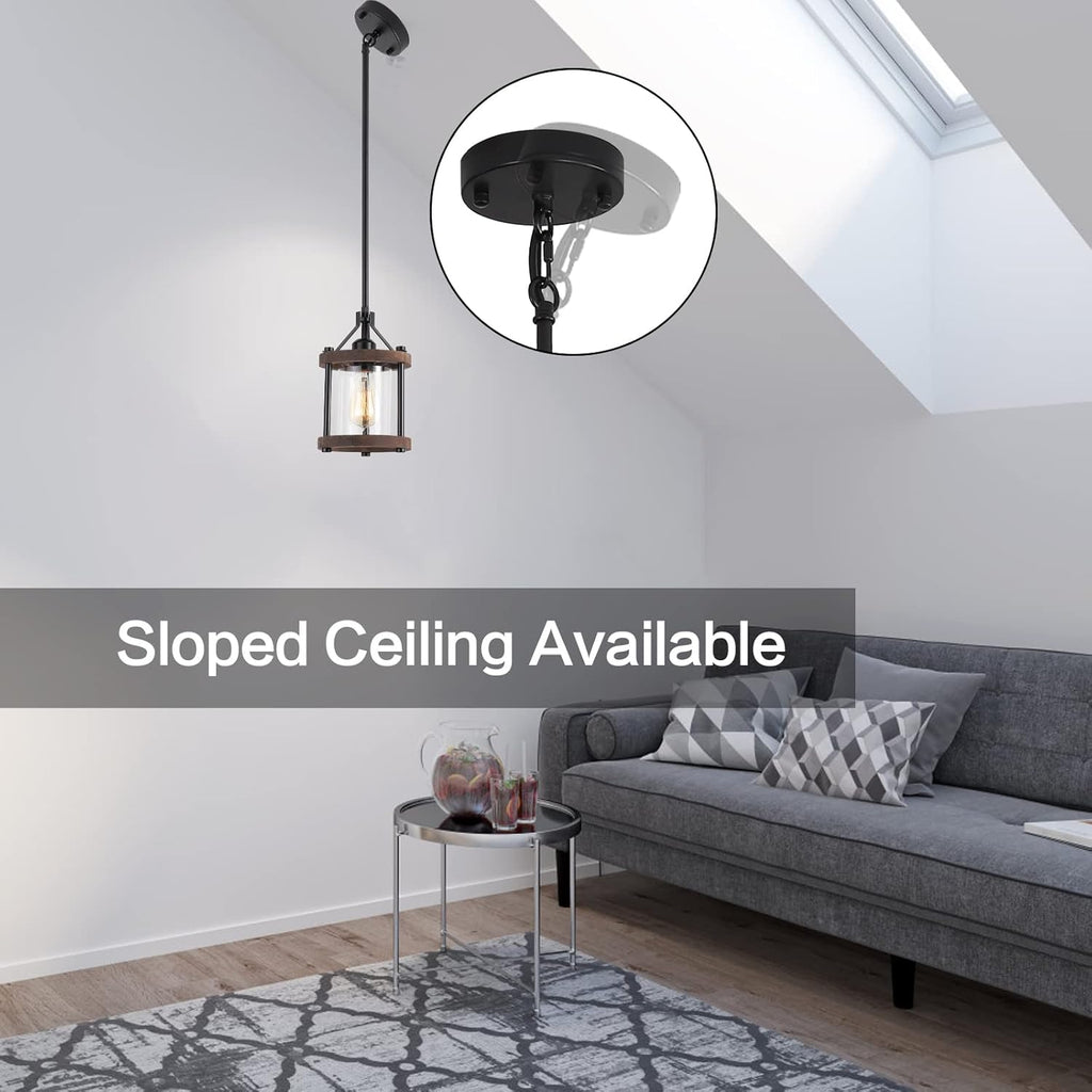 Nordic Pendant Light Fixture – Handcrafted Wood & Glass