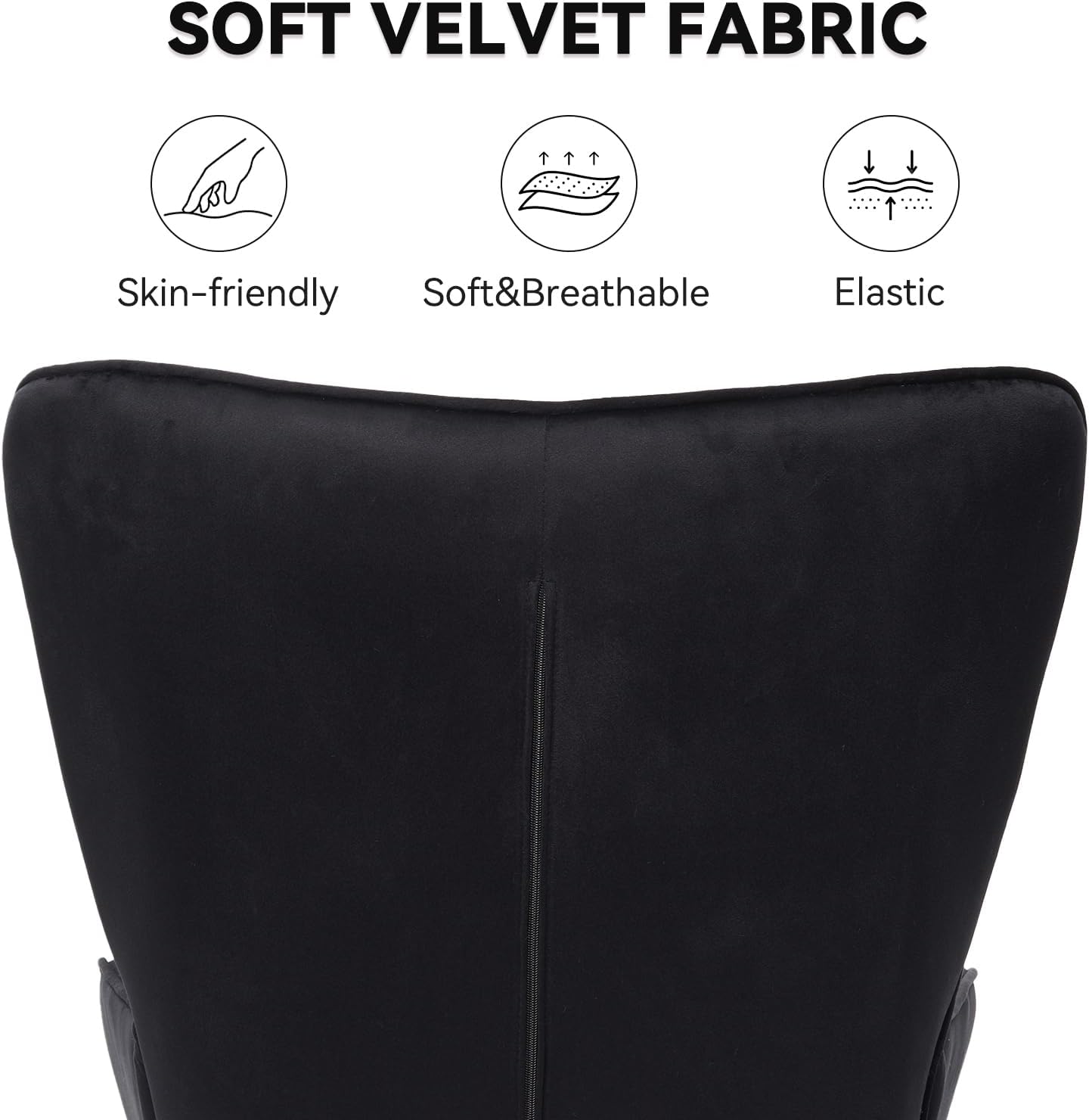 Velvet Tufted Accent Chair with Walnut Wood Legs